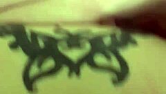 Feeling Intense Pleasure Tapping That Bent Over White Oily Ass With Tattoo In Doggystyle!