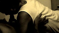 this black and white amateur couple just suck and fuck like crazy, reaching orgasm together