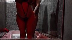 Relaxing in the hotel jacuzzi for some intimate moments