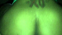 Ebony redbone rides big cock with huge ass!