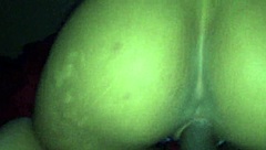 Ebony redbone rides big cock with huge ass!