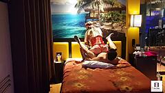 Peruvian amateur couple gets wild in red corset outfit