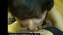 Wow, watch an elderly lady caress herself and work her mouth!