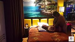 Peruvian amateur couple gets wild in red corset outfit