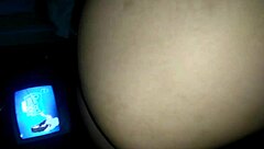 in the kitchen, a girl slips on her culotte, bending over with her big ass on display