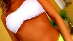 Hot blonde pornstar bends over for doggystyle blowjob and pussy licking with toys to orgasm