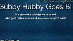 Submissive Husband Sucks Big Cock In Group Scene