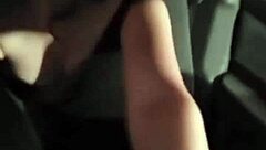 the russian girl and her boyfriend hang out in the car at college