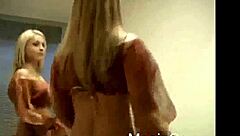 Watch these big-boobed blondes strip for you?