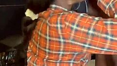 Dark Ebony Slut Gagging Hard on Monster Cock