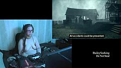 Naked Brunette with Big Natural Tits in Alan Wake Playthrough Part 10