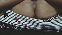 Milf masturbates as cumshot hits her pussy!