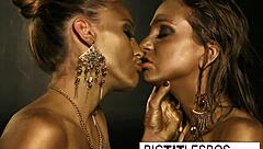 gold statues come to life and eat each other out