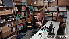 Skinny emo teen in leather uses dildo solo in hd