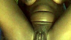 horny woman fingers tight pussy in hot night wear