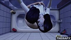 In Sims therapy, the gothic babysitter interacts with the big brother.