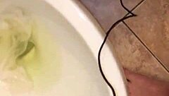 i piss in my underwear and pour blue soap on his cock