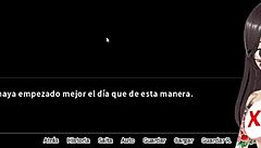 Playing Hypno Mama 02 in Spanish, a casual anime game.