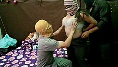 my girlfriend invites her university friend over for drinks, leading to a steamy homemade threesome