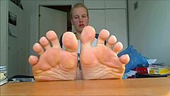 showing off my plump toes in a fetish video