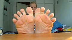 showing off my plump toes in a fetish video