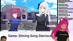 lewdneko plays shining song starnova aki route part 2 with petite hentai fun