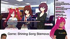 lewdneko plays shining song starnova aki route part 2 with petite hentai fun