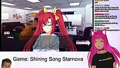 lewdneko plays shining song starnova aki route part 2 with petite hentai fun