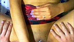 Latina teen seduces neighbor boy while unaware of security cameras watching