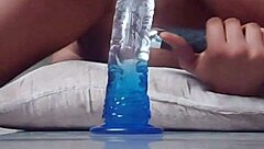 Katy Katie rides dildo hard in wild anal play session