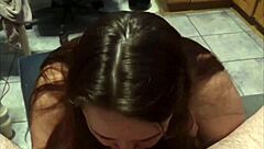 I give an amatuer blowjob to that monster cock and swallow the cumshot