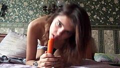 uhh, i’m just a teen messin’ with my dildo for solo fun time!