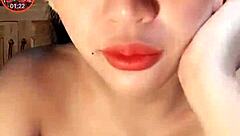 showing off a tempting bust in a casual chat