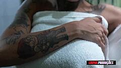 Brunette Brazilian Evelyn Buarque rides hard in cowgirl style