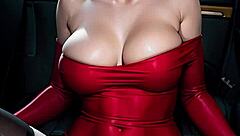 ai generated blonde takes a sexy car ride with upskirt views