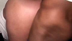 I stroke my ebony babe with backshots and creampie.