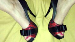 i'm practicing another footjob with my feet on his cock, feeling so good