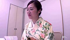 Japanese Asai Shiori in Elegant Kimono Sucks and Fucks at Interview