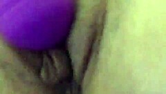 She's using a vibrator on her dry pussy lips 😏