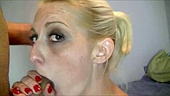 Ava Hughes’ pretty face drenched in cum after deepthroat session