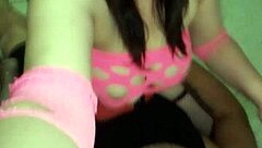 my gf in pink lingerie sucking and fucking feels amazing.