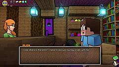 getting sucked hard near oblivious girlfriend in hornycraft!