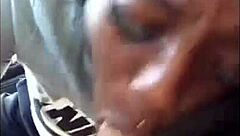 Ebony Chick Sucks White Dick Sloppily!