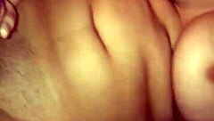 getting off by playing with my natural tits and stroking this big cock