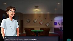 In summertime saga episode 55, the party starts with college students and milfs roleplaying