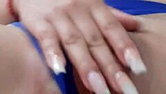 Young girl touches her vagina gently