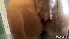 Safada Rabuda Moaning Loud in Bath While Deepthroating Toy in Tight Pussy