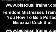 A bisexual femdom uses strapon toy to fuck ass in bdsm scene