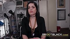 kinky white chick says, 'i indulge in sucking the director's big cock'