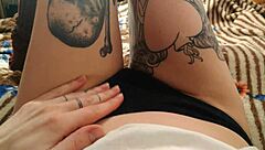 Horny babe going wild with a big dildo for some intense self-fuck action.